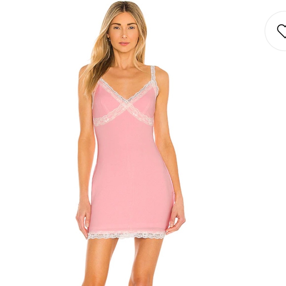 Superdown Charlie lace mini dress in baby pink